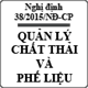 Nghị định 38/2015/NĐ-CP về quản lý chất thải và phế liệu