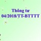 Thông tư 04/2018/TT-BTTTT